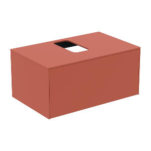 Dulap baza suspendat Ideal Standard Atelier Conca rosu - oranj mat 1 sertar si blat cu decupaj central 80 cm