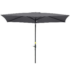 Outsunny Umbrela de Gradina Dreptunghiulara UV 50+ Inclinare Reglabila, 200x300cm, Gri Inchis | Aosom Ro