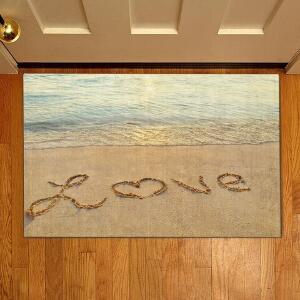 Covoras de intrare Love on the sand, Casberg, 38x58 cm, poliester, multicolor