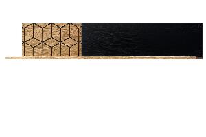 Etajera din lemn si furnir Large Mosaic 35 Stejar / Negru, L170xl25xH28 cm