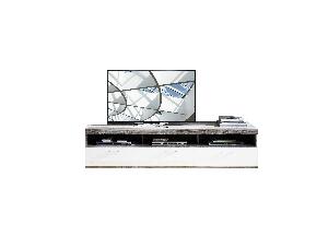 Comoda TV din pal si MDF, cu 1 sertar si 2 usi Krone Large Alb / Natur, l210xA48xH50 cm