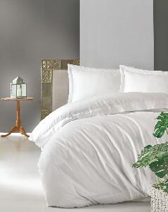 Lenjerie de pat din bumbac Satinat Premium Elegant Alb, 200 x 220 cm
