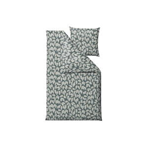 Lenjerie de pat din bumbac satinat pentru pat single Södahl Benjamina, 140 x 200 cm, verde