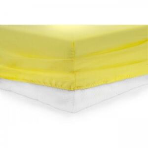 Cearceaf de pat cu elastic Yellow Heinner, 90x200 cm, 100% bumbac, galben