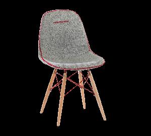 Scaun pentru copii tapitat cu stofa si picioare din lemn Trio Gri, l50xA50xH85 cm