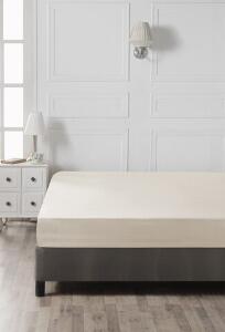 Cearceaf de pat cu elastic, 140x190 cm, 100% bumbac ranforce, Patik, Cream, crem