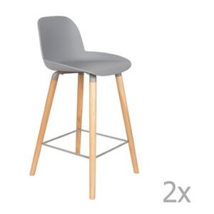 Set 2 scaune bar Zuiver Albert Kuip, înălțime scaun 65 cm, gri deschis