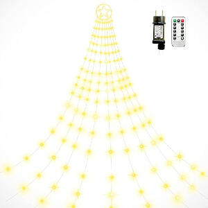 Instalatie pentru pomul de Craciun Litogo, LED, IP44, alb cald, 10 fire x 2 m