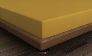 Cearceaf de pat cu elastic, 140x190 cm, 100% bumbac ranforce, Beverly Hills Polo Club, BHPC 041, galben mustar