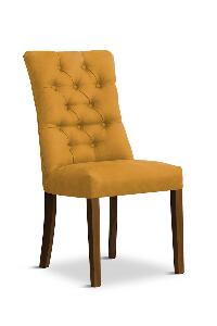 Scaun tapitat cu stofa, cu picioare din lemn Lord Honey / Walnut, l51xA59xH100 cm