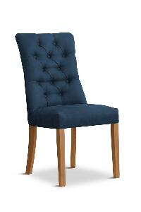 Scaun tapitat cu stofa, cu picioare din lemn Lord Navy Blue / Oak, l51xA59xH100 cm