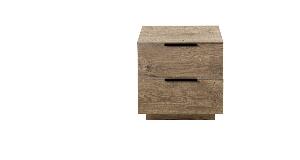 Cabinet din pal si MDF cu 2 sertare, Madeline Havel Oak Cognac, l60xA44xH61 cm