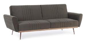 Canapea extensibila cu 3 locuri Johnny, Bizzotto, 210 x 83 x 85 cm, lemn de eucalipt/catifea, maro deschis