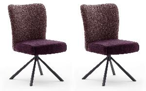 Set 2 scaune rotative tapitate cu stofa si picioare metalice, Santiago A, Burgundy / Negru, l53xA64xH91 cm