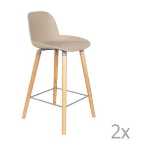 Set 2 scaune bar Zuiver Albert Kuip, înălțime scaun 65 cm, bej - gri