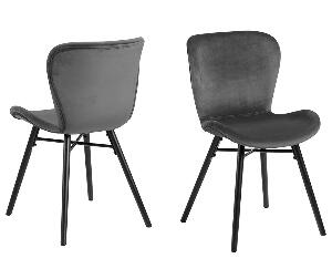Set 2 scaune Batilda Velvet Dark Grey - actona, Gri & Argintiu