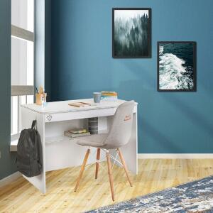 Birou, Çilek, White Study Desk, 113x75x59cm, Multicolor