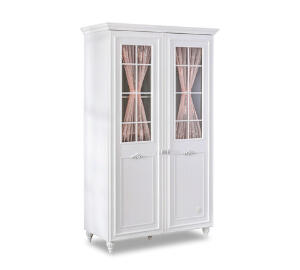 Dulap pentru haine, Çilek, Romantica 2 Doors Wardrobe With Window, 115x200x56cm, Multicolor