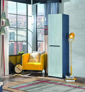 Dulap pentru haine, Çilek, Trio Single Door Wardrobe, 54x203x50cm, Multicolor