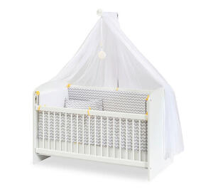 Pat de bebeluș, Çilek, Customary Lift Bed White (60 x 120), 124x78x70cm, Multicolor
