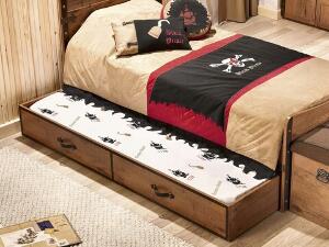 Pat extensibil, Çilek, Pirate Pull-Out Bed (90X180), 95x24x186cm, Multicolor