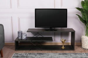 Comoda TV, Kalune Design, Zigzag, 120x40x30cm, Maro inchis