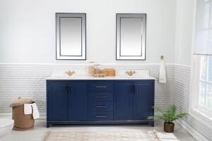 Set mobilier de baie (3 piese), Jussara, Ontario 72, Albastru inchis