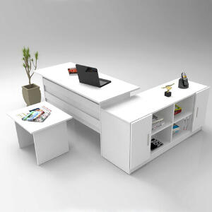 Set de mobilier de birou, Locelso, VO10, Alb