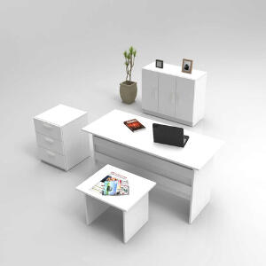 Set de mobilier de birou, Locelso, VO12, Alb