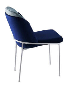 Set scaune (4 bucăți), Nmobb , Dore 123, Cadru: 100% METAL, Albastru inchis / Alb