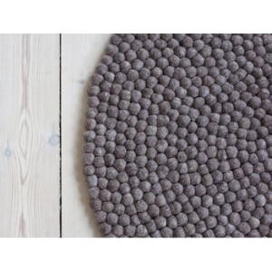 Covor cu bile din lână Wooldot Ball Rugs, ⌀ 120 cm, maro nucă