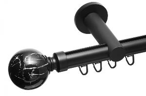 Galerie metalica simpla teava profil Ball 25 mm negru