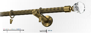 Galerie simpla picior universal striat KULA CRYSTAL 19 mm - aur antic