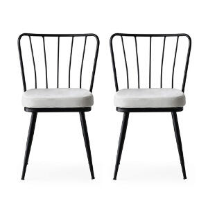 Set scaune (2 bucăți), Nmobb , Yıldız, Metal, Negru