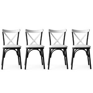 Set scaune (4 bucăți), Nmobb , Ekol, Metal, Alb