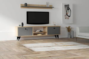 Comoda TV, Puqa Design, Sliva, PAL, Safir / Antracit