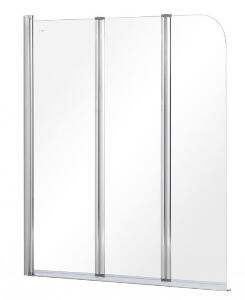 Paravan cada sticla securizata, profil crom, 120x140 cm, trei elemente mobile, Besco Prime III