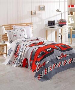 Cuvertura de pat, Eponj Home, Crazy Red, 160x235 cm, 100% bumbac, multicolor