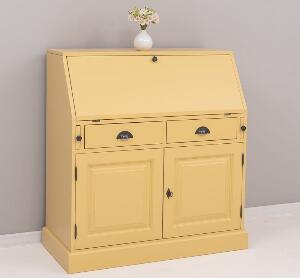 Cabinet din lemn de brad, cu 2 usi si 2 sertare, Pasy PS116BAS Vopsit, l104xA49xH109 cm