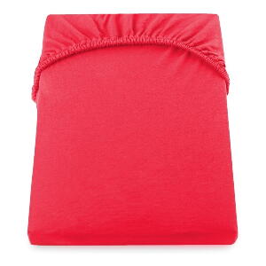 Cearșaf de pat cu elastic DecoKing Nephrite Red, 140-160 cm, roșu