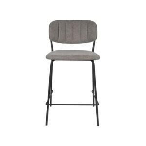 Set 2 scaune de bar cu picioare negre White Label Jolien, înălțime 89 cm, gri