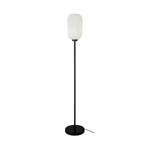Lampadar modern negru ASTOR cu glob de sticla alb 1x42W E27