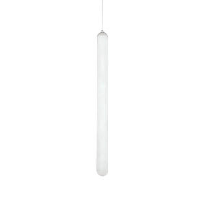 Pendul modern alb CALYPSO din sticla cu LED