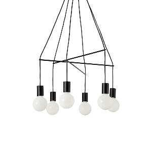 Lampa suspendata minimalista neagra GLORIA S6 6x40W E27