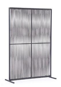 Paravan despartitor pentru gradina/terasa Paxson, Bizzotto, 120 x 30 x 180 cm, aluminiu/tesatura olefin, gri ink