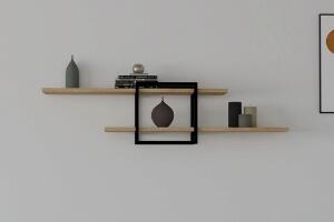 Raft de perete, Asse Home, Mone, 120x30x18 cm, Stejar safir