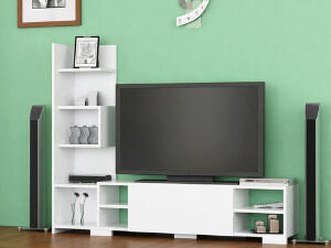 Comoda TV, Decorotika, Pera, 160x120x29.5 cm, Alb