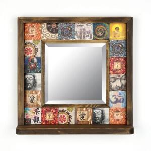 Oglinda decorativa, Evila Originals, STO013, 32.5x33x8 cm, Multicolor