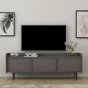 Comoda TV, Inarch, Atlas, 183.6x63x37 cm, Gri/Negru