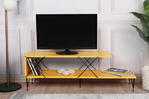 Comoda TV, Kalune Design, Street, 120x40x30 cm, Galben